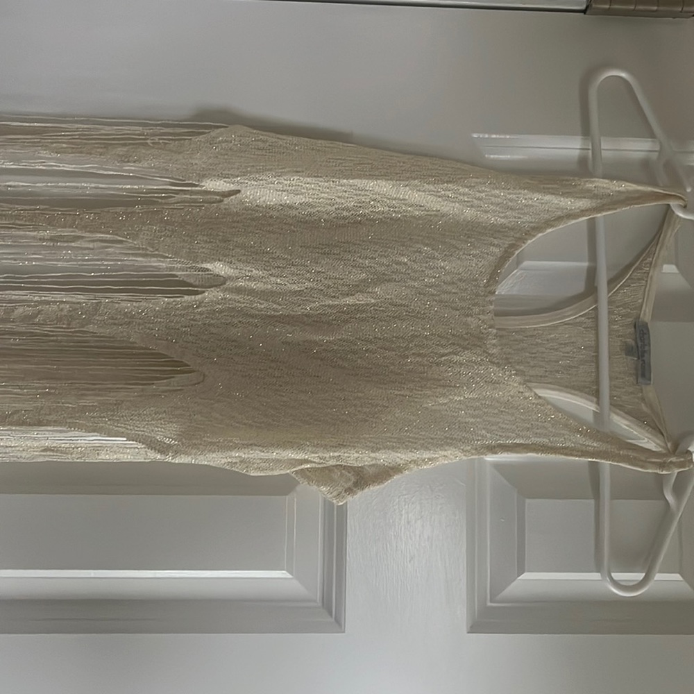 White with gold specked crop tank top. Size S. Never worn